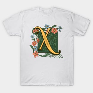 Art Nouveau Letter X, Ornamental Letter X, Art Deco T-Shirt